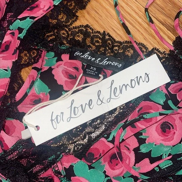 NWT for love and lemons floral asymmetrical dress - Picture 3 of 6